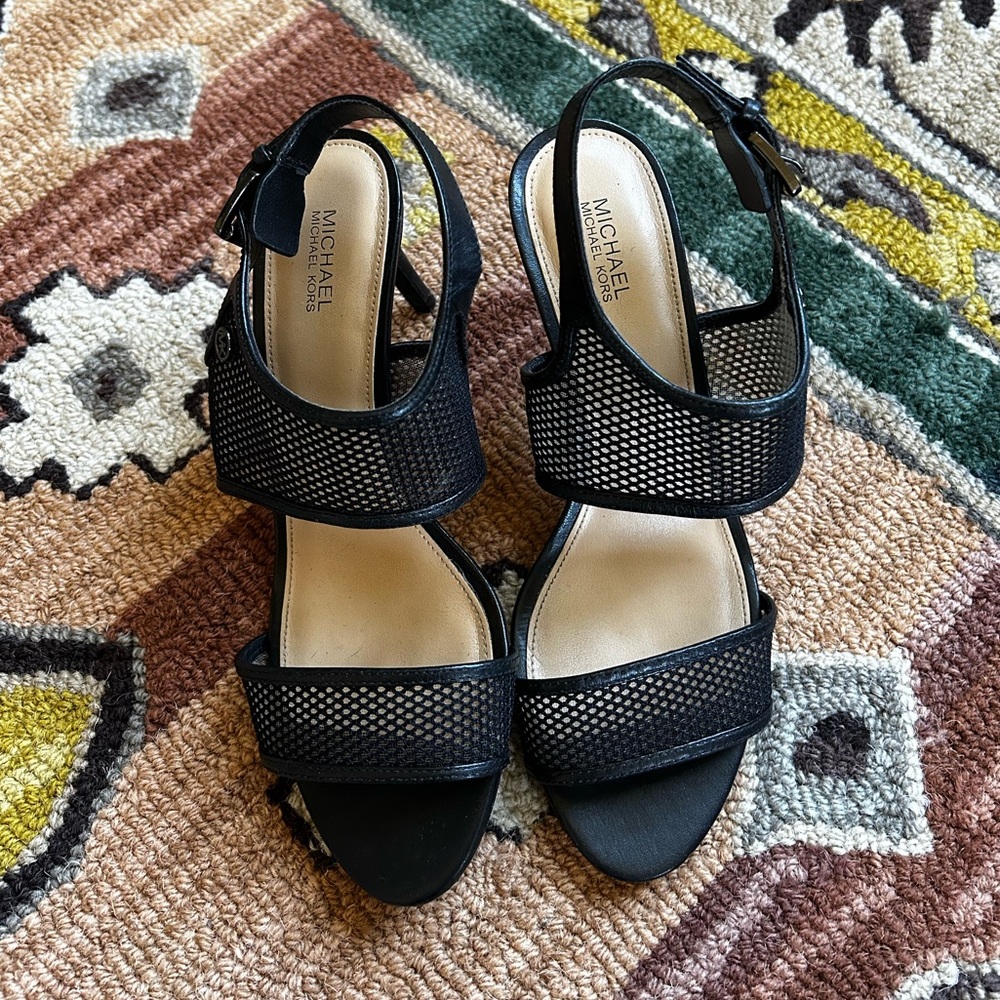 COPY - Michael Kors Leilah Mesh Ankle Strap Sandal Heels size 7.5